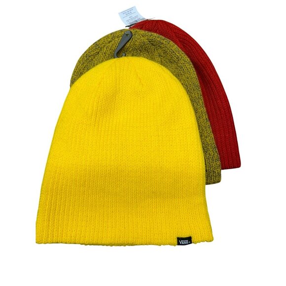 Vans & Neff Beanie Bundle - Total 5 Yellow Red & Gray - Picture 5 of 12